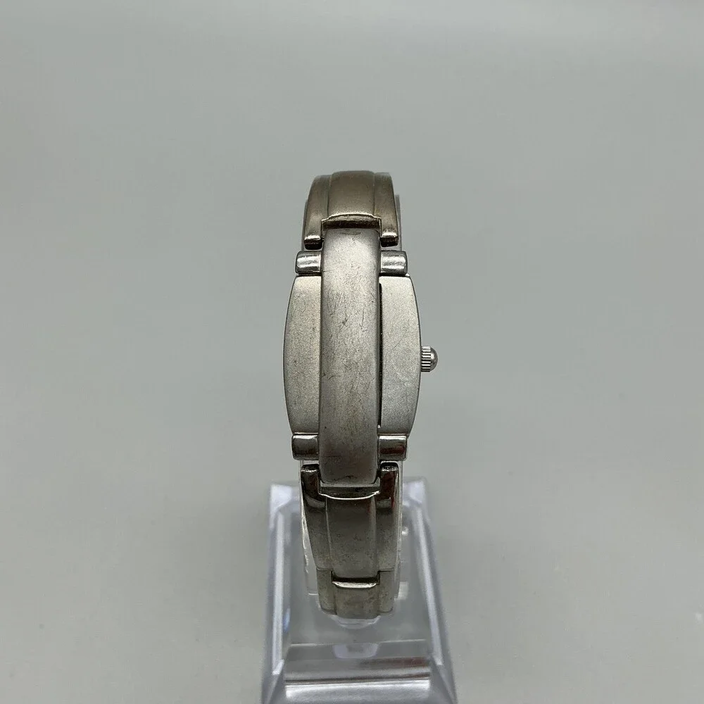 Vintage Royalton Slide Out Womens Watch 18mm Silver Tone New Battery 7